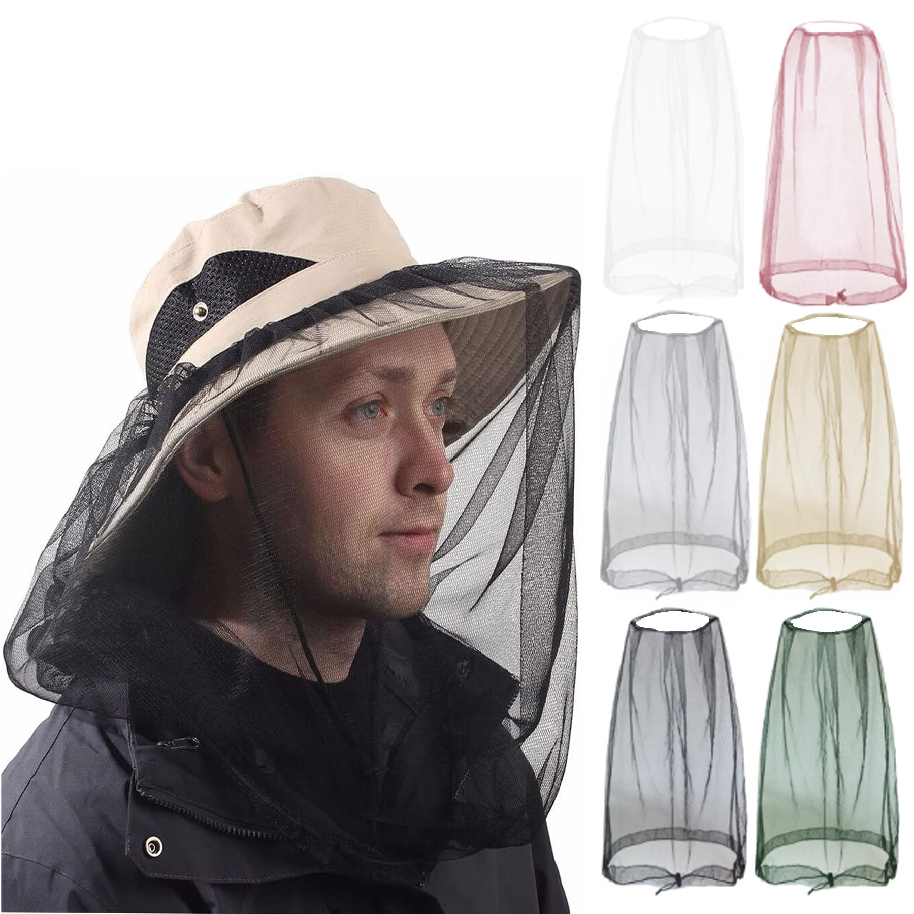 LASHALL Mosquito Head Net Mesh Face Protector Cap Insect Bee Sun Fish Hat Green Buy 2 Receive 3 Walmart
