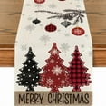 thumbnail image 1 of DizeyBoyo Red Pine Trees Merry Christmas Table Runner, Winter Xmas Holiday Kitchen Dining Table Decoration for Home Party Decor 13x72 Inch, 1 of 5