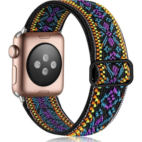 DizeyBoyo Stretchy Nylon Solo Loop Compatible with Apple Watch Bands for Women 40mm 41mm 38mm 42mm 44mm 45mm 46mm 49mm, Adjustable Elastic Braided Strap for iWatch Series 10 9 8 7 6 5 4 3 2 SE Ultra 2