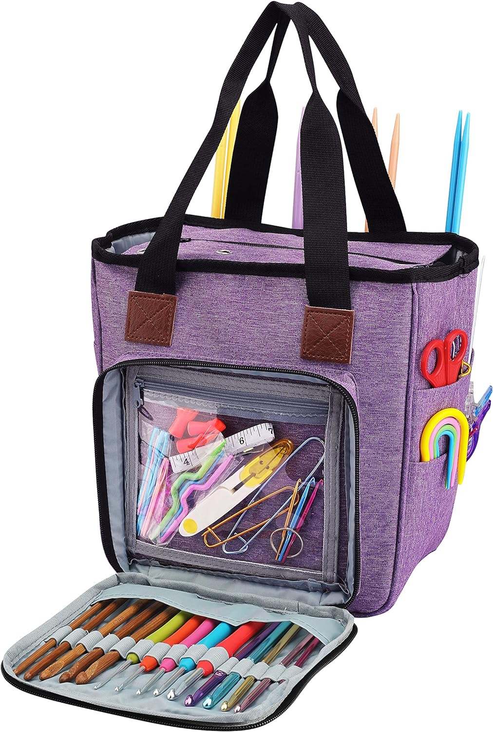 DizeyBoyo Yarn Bag Knitting Tote Bag, Portable Yarn Tote Organizer ...