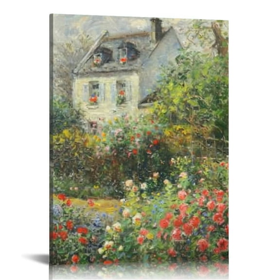 Dizfen Christian Gallery Wall Art, Canvas Wall Decor Religious Quotes, Set Of Bible Verses Wall Art, Vintage Canvas Claude Monet Print Picture, Famous Paintings Gallery Museum. 16x20 in