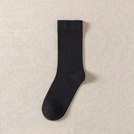 Dizhu 3 pairs of Womens Cotton Crew Socks, Thin Soft Comfort Breathable Dress Socks, Above Ankle Crew Socks for Business, Casual,Athletic Sock (Black)