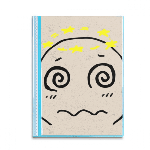 Dizziness Yellow Stars Face Cartoon Book Sheet Protectors Portfolio Binder Folder