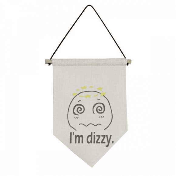 Dizzy Black Cute Chat Face Cartoon Canvas Flag Hanging Wall Art Decor Banner