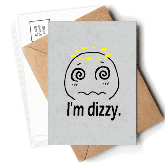 Dizzy Black Cute Chat Face Cartoon Postcards Envelopes Blank Note Cards Mailing