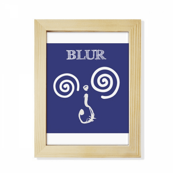 Dizzy Blue Emotion Question Mark Desktop Adorn Photo Frame Display Art Painting Wooden