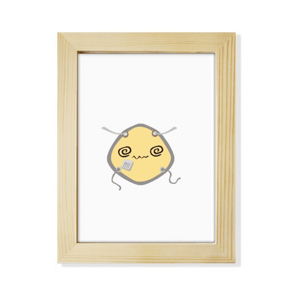Dizzy Confused Head Expression Desktop Adorn Photo Frame Display Art Painting Wooden