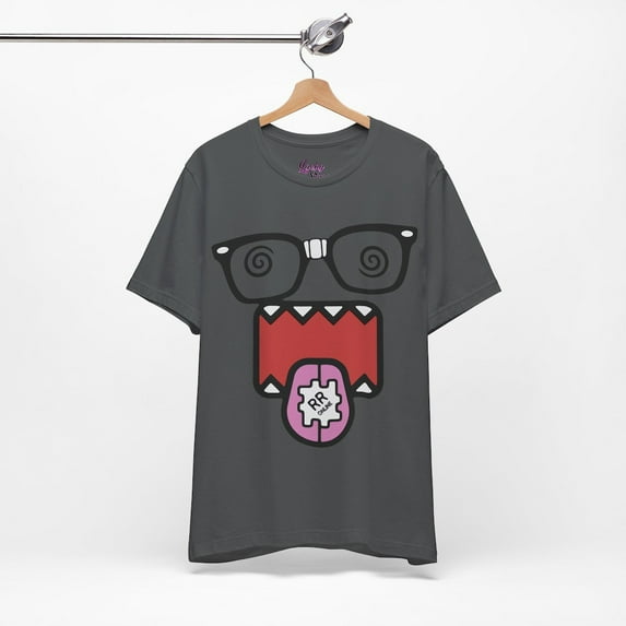 Dizzy Domo Kun Tshirt - Unisex Emo Scene y2k Fashion Tee,Charcoal Color,Size 3XL