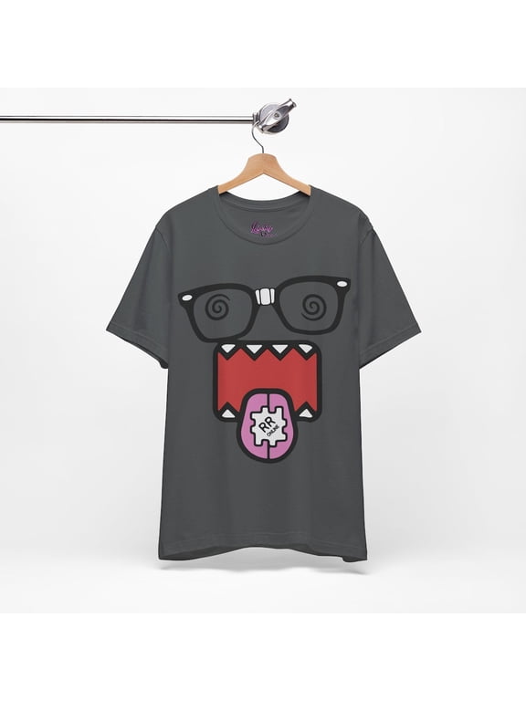 Dizzy Domo Kun Tshirt - Unisex Emo Scene y2k Fashion Tee,Charcoal Color,Size XL
