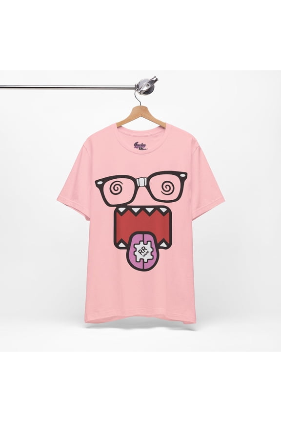 Dizzy Domo Kun Tshirt - Unisex Emo Scene y2k Fashion Tee,Light Pink Color,Size 3XL