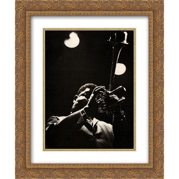 Dizzy Gillespie 2x Matted 20x24 Gold Ornate Framed Art Print by Lee Tanner