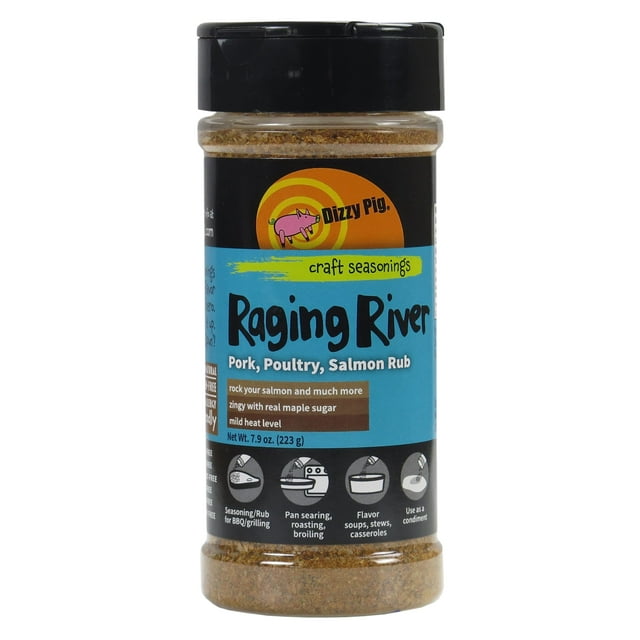 Dizzy Pig Raging River OIF8 Salmon Seasoning Rub (8oz Shaker) Seasons