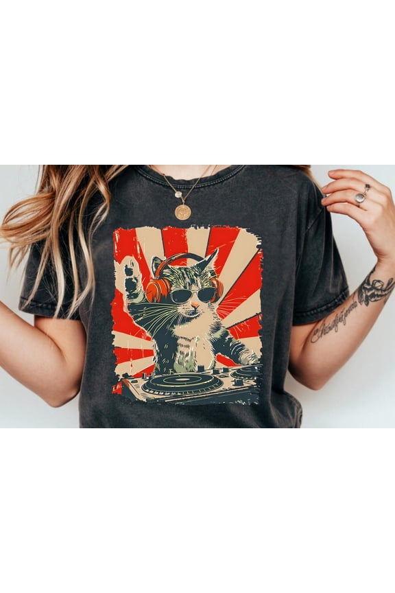 Dj Cat T-Shirt, Cat Lover All Size S-5XL