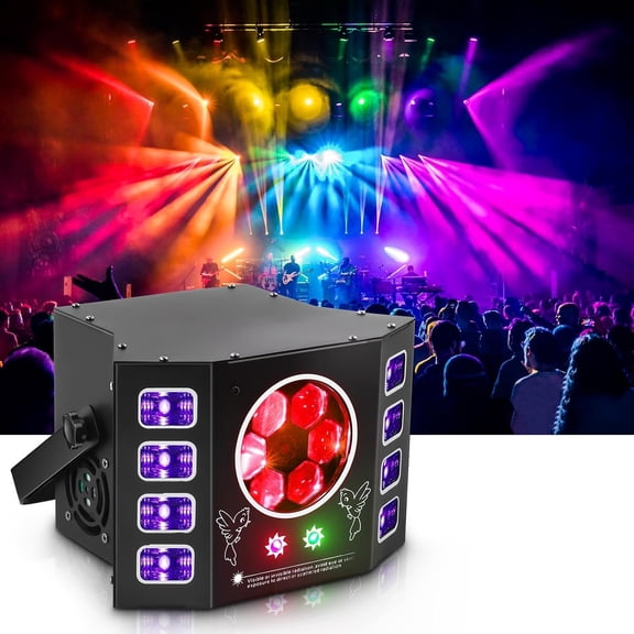 Dj Lights 100W Eye UV Strobe Stage Light LED Sound Activated Light, 14 CH DMX512 and Remote Control for Halloween Birthday Party Wedding Event Show KTV Bar Dance Decorations