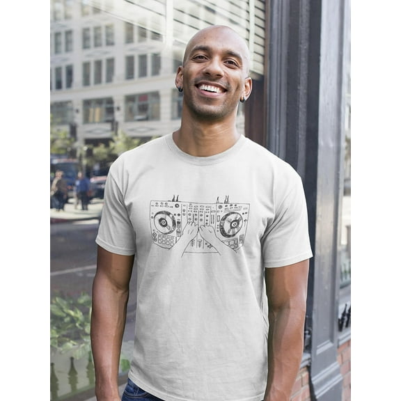 Dj Mixer Sketch T-Shirt Men -Image by Shutterstock, Male Medium