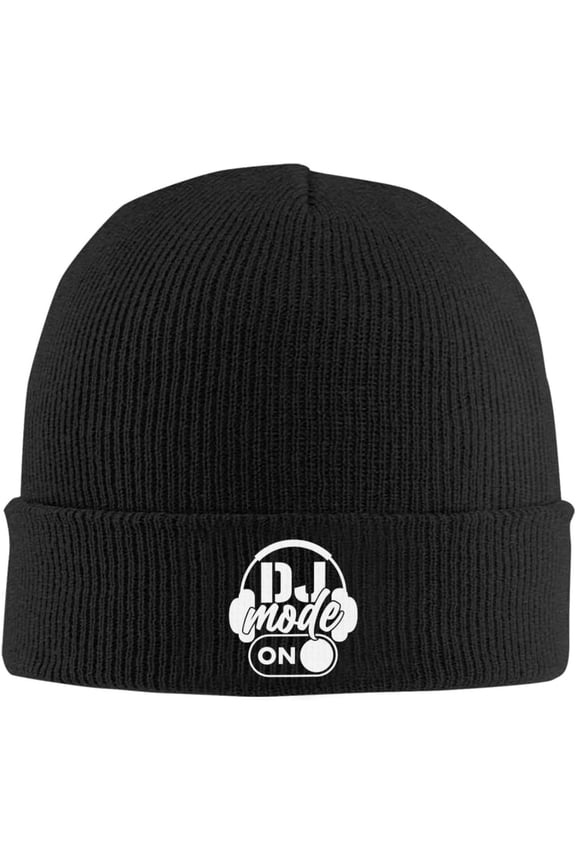 Dj Mode On Warm Winter Hats Acrylic Knit Cuffed Beanie Cap Daily Beanies