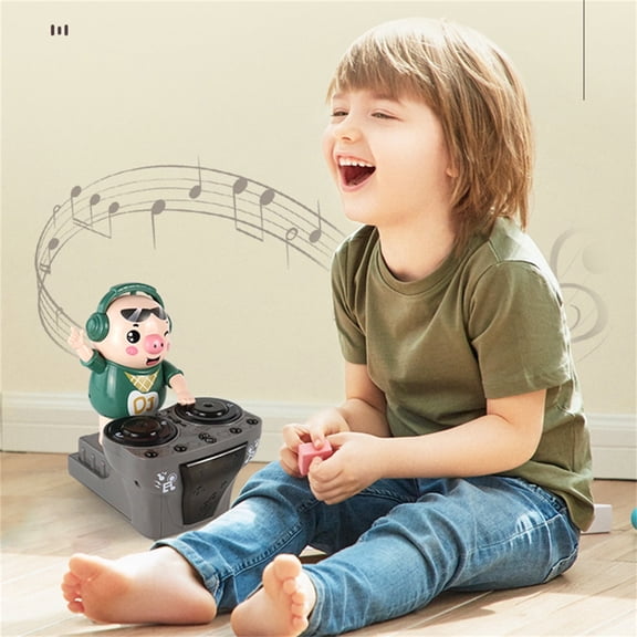 Dj Music Dancing Pig Toy With Colorful Lights Automatic Back And Forth Movement