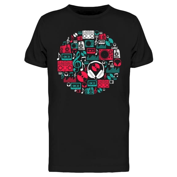 Dj Music Icon Set T-Shirt Men -Image by Shutterstock, Male x-Large