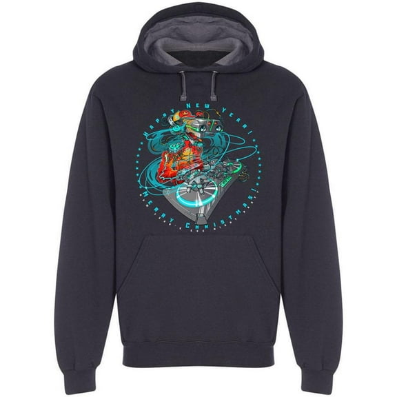 Dj Robot. Cool Design Hoodie Men -Image by Shutterstock, Male Medium