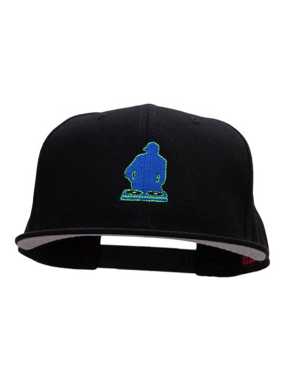 Dj Silhouette Embroidered Prostyle Snapback - Black OSFM