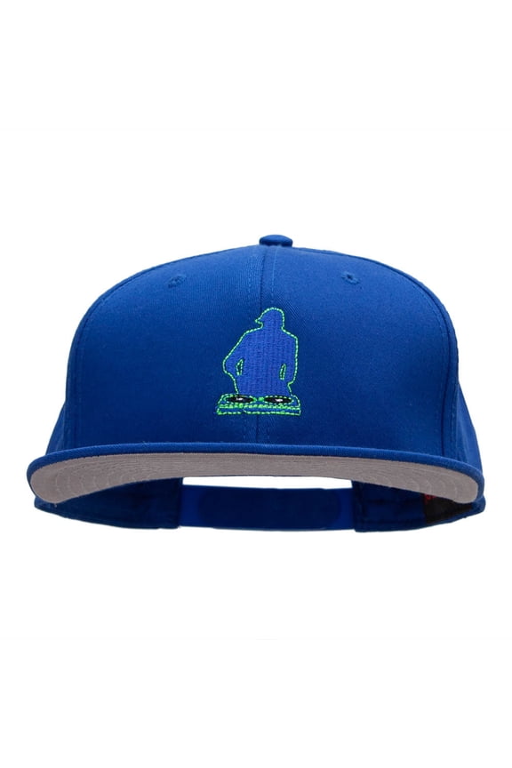 Dj Silhouette Embroidered Prostyle Snapback - Royal OSFM