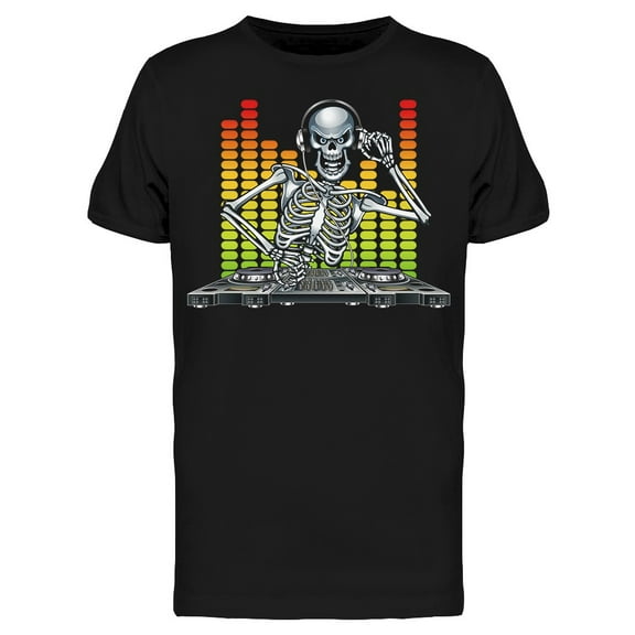 Dj Skeleton Music T-Shirt Men -Image by Shutterstock, Male Medium