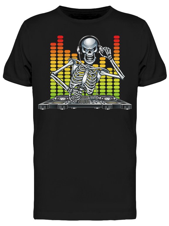 Dj Skeleton Music T-Shirt Men -Image by Shutterstock, Male Medium