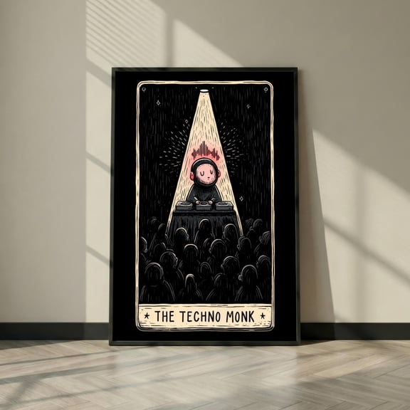 Dj Tarot Card Wall Art Techno Music Dark Rave Decor Electronic Living Room Bedroom Office Unframed Paper Print