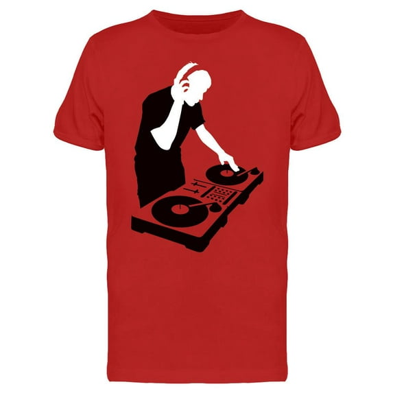 Dj Wearing Headphones T-Shirt Men -Image by Shutterstock, Male Medium