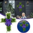 Djadtgl Easter Wreath Door Hanging Decorative Wreath Lavender Front