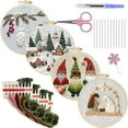 Djadtgl Hand Knitting Christmas Embroidery Kit With Embroidery Hoop