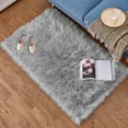 Djadtgl Wool Imitation Sheepskin Rugs Faux Non Slip Bedroom Shaggy