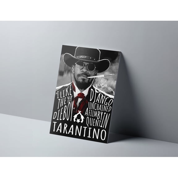 Django Unchained Inspired Poster, Quentin Tarantino Western Movie Wall Art Print