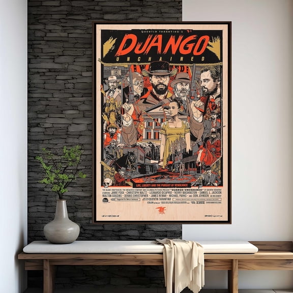 Django Unchained Movie Poster, Movie Art, Wall Decor, Unframed Paper Poster 11x14in