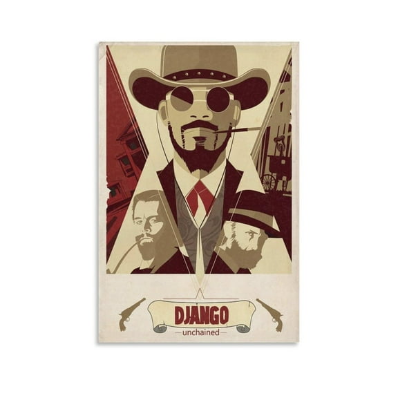 Django Unchained Movie Poster Retro Poster, Cowboy, Cool (15) Room Aesthetic Poster Print Art Wall Painting Canvas Posters Modern Bedroom Decor