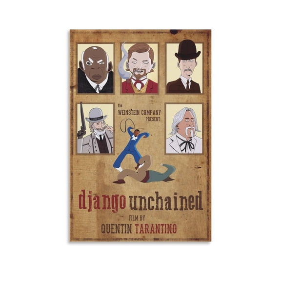 Django Unchained Movie Poster Retro Poster, Cowboy, Cool (17) Canvas Wall Art Prints Poster Photo Picture Painting Posters Room Decor Home Decorative
