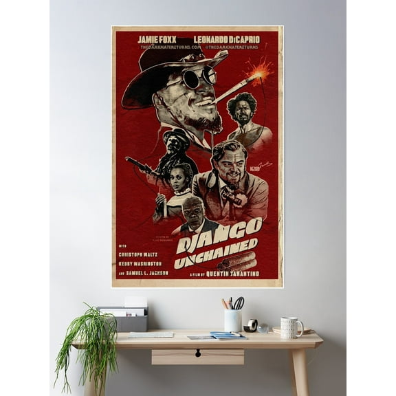 Django Unchained Vintage Poster Poster Wall Art, Modern Wall Decor For Living Room Bedroom, 8x12 UNFRAMED