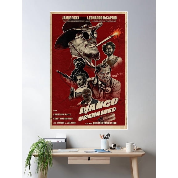 Django Unchained Vintage Poster Wall Art Modern Wall Decor For Living Room Bedroom