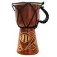 thumbnail image 1 of Djembe Drum Hand Carved Bongo African Inspired Music NOVELTY DECORATIVE DISPLAY ONLY. NOT Performance Quality. 6" Height, 1 of 6