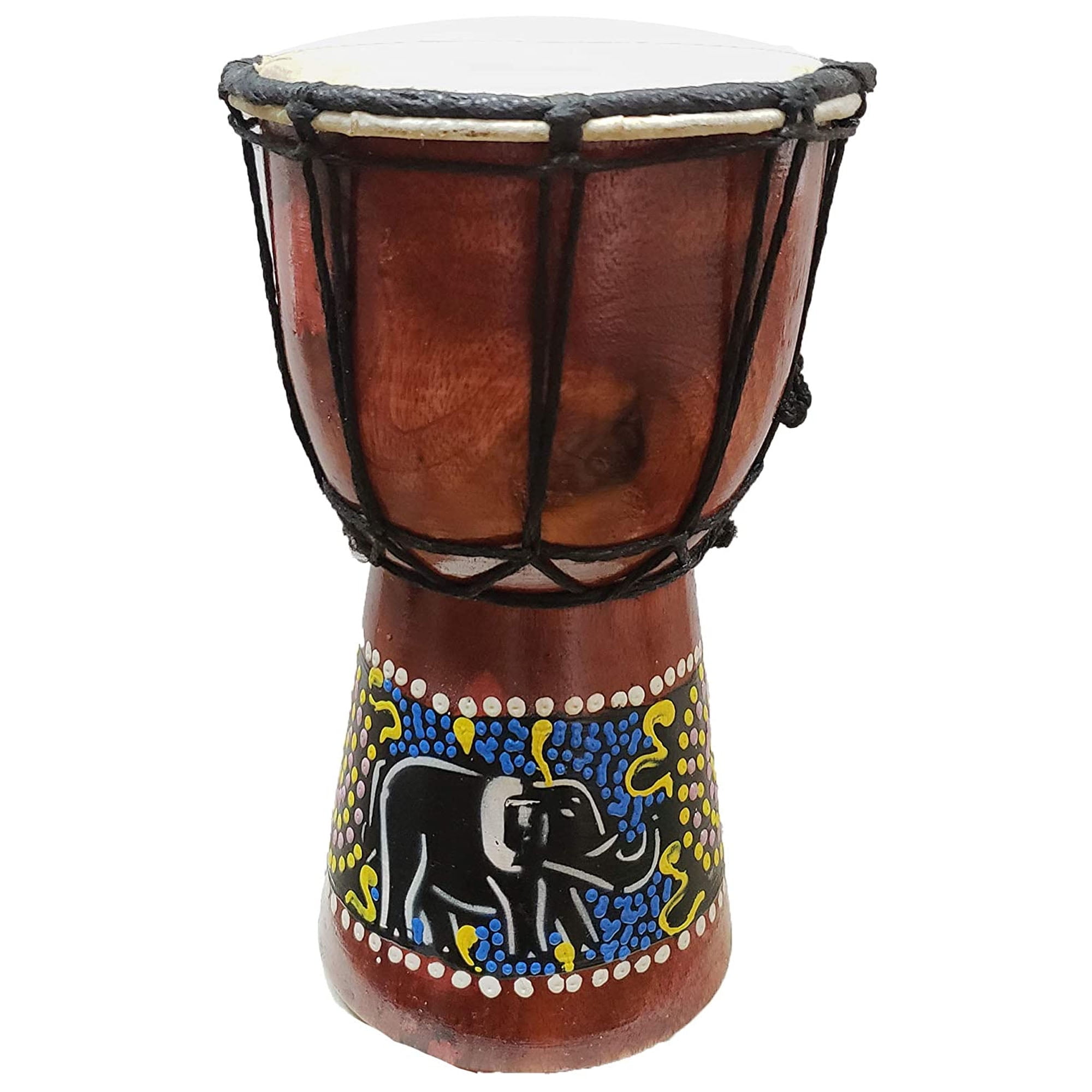 Djembe Drum Hand Painted Multicolor Dots With Unique Random Patterns