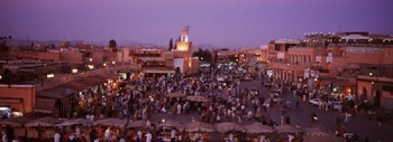 Djemma El Fina Marrakech Morocco Canvas Art - Panoramic Images (36 x 13)