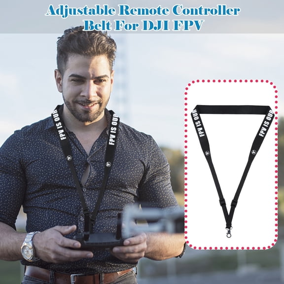 Dji Fpv Remote Controller Adjustable Nylon Neck Strap With Metal Buckle - Nylon Material For Durability, Metal Buckle For Secure Fit, Adjustable Length For Custom Comfort,