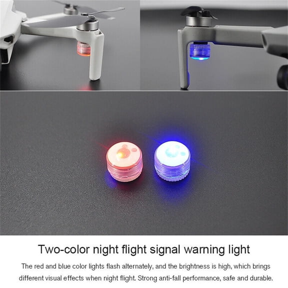 Dji Mavic Mini Night Flashing Led Navigation Lights With 2 Led Beacons, 4 Circular Tapes, 4 Button Batteries For Direction Identification, Warning Blinking, Night Flight, Drone