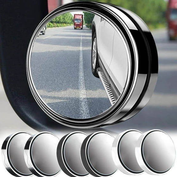 Djibouti Car Rear View Mirror with Suction Cup, 2Pcs High-Definition Wide-Angle Auxiliary Mirror, Car Blind Spot Mirror Compact Round Vehicle Mirror for Enhanced Visibility and Safe Driving (Silver)