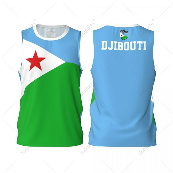 Djibouti Flag Men Basketball Sports Jersey Running Fitness Multifunction Sleeveless tshirt Exclusive Custom Name Nunber