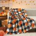 thumbnail image 1 of Djibouti Flannel Pumpkin and Maple Leaf Blanket - Cozy Autumn Throw, Soft Plush Fall Season Cover, Warm Harvest-Themed Throw Blanket for Home Decor, 59x51 Inch, 1 of 7