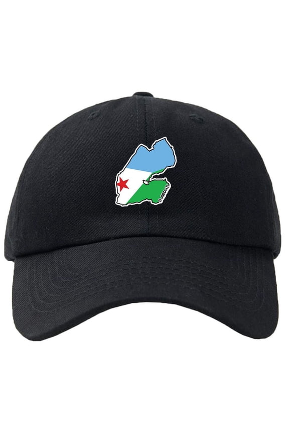 Djibouti Map Flag Baseball Cap Hat Hook & Loop Closure - Personalize it!