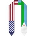 thumbnail image 1 of Djibouti Mix USA United States Flag Graduation Stole For International Student Stole Pride Cheers Shawls, 1 of 6