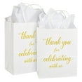 DjinnGlory 50 Pack Medium MMF7 Sized White Paper Gift with Tissue Paper