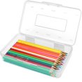 thumbnail image 1 of Djiypn 1 Pack Plastic Pencil Box Large Capacity Pencil Boxes Clear Boxes with Snap-tight Lid Stackable Design and Stylish Office Supplies Storage Organizer Box, Clear, 1 of 7
